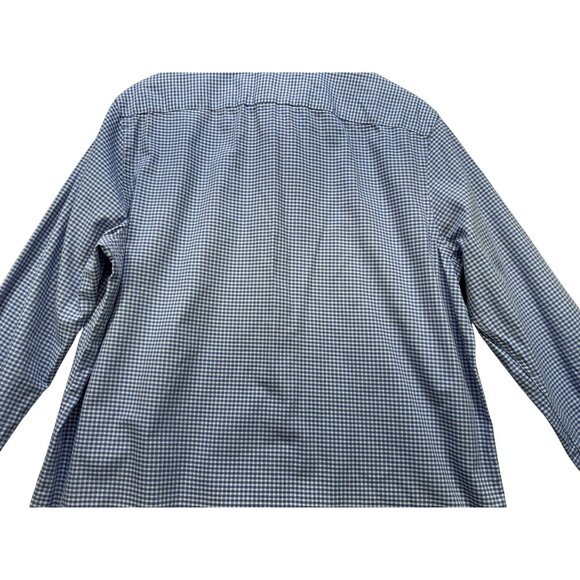 Michael Kors Mens Regular Fit Gingham Long Sleeve Button-Up Shirt Size L Blue Wh - Picture 12 of 13